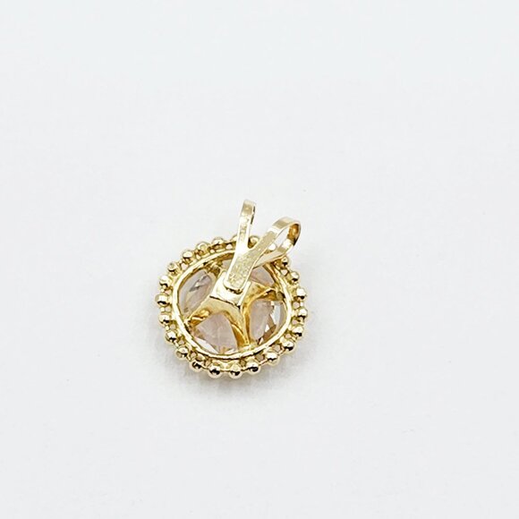 10K Yellow Gold Genuine White Topaz 6x6mm (0.75ct) Pendant - Picture 7 of 7